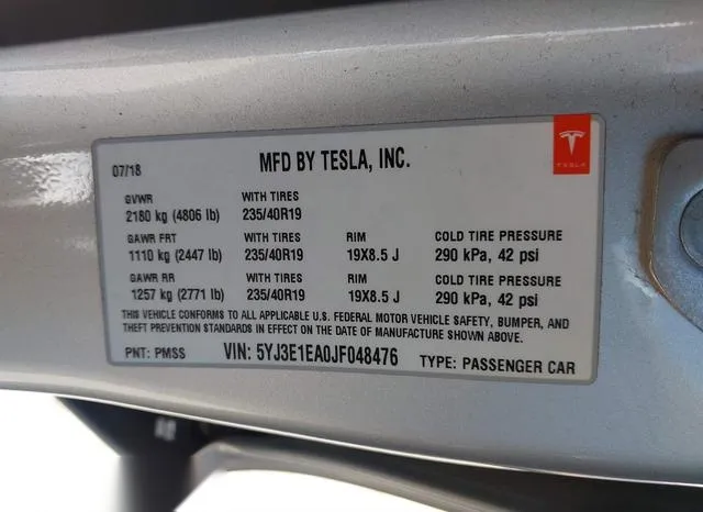 5YJ3E1EA0JF048476 2018 2018 Tesla Model 3- Long Range/Mid Range 9