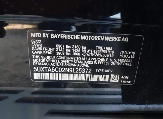 5UXTA6C02N9L25372 2022 2022 BMW X5 Phev- Xdrive45E 9