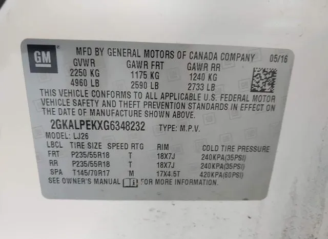 2GKALPEKXG6348232 2016 2016 GMC Terrain- Slt 9