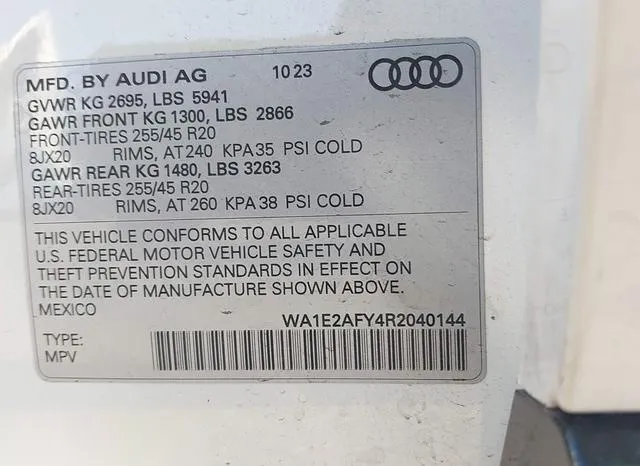 WA1E2AFY4R2040144 2024 2024 Audi Q5- Premium Plus 55 Tfsi E  9