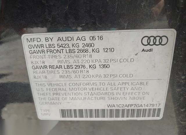 WA1C2AFP7GA147917 2016 2016 Audi Q5- 2-0T Premium 9