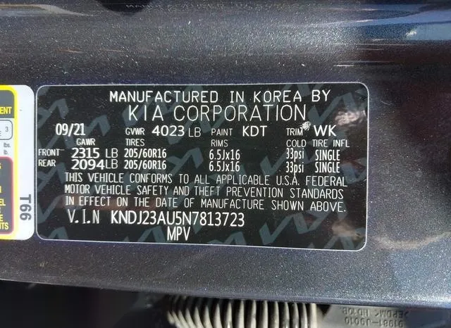 KNDJ23AU5N7813723 2022 2022 KIA Soul- LX 9