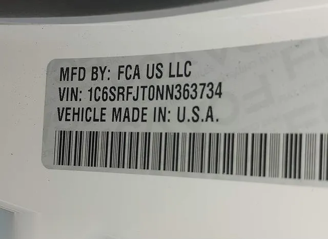 1C6SRFJT0NN363734 2022 2022 RAM 1500- Laramie  4X4 5-7 Box 9