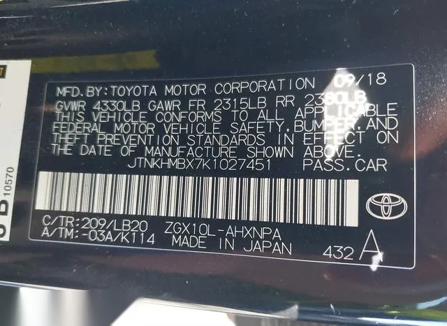 JTNKHMBX7K1027451 2019 2019 Toyota C-HR- Limited 9