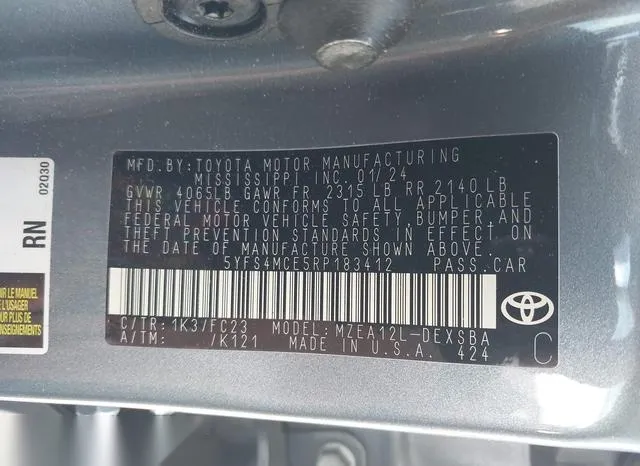 5YFS4MCE5RP183412 2024 2024 Toyota Corolla- SE 9