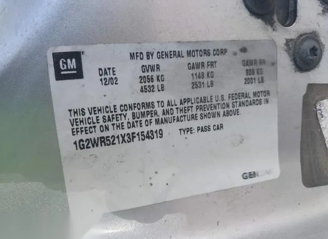 1G2WR521X3F154319 2003 2003 Pontiac Grand- Prix Gtp 9