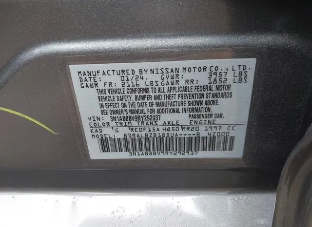 3N1AB8BV9RY292937 2024 2024 Nissan Sentra- S Xtronic Cvt 9