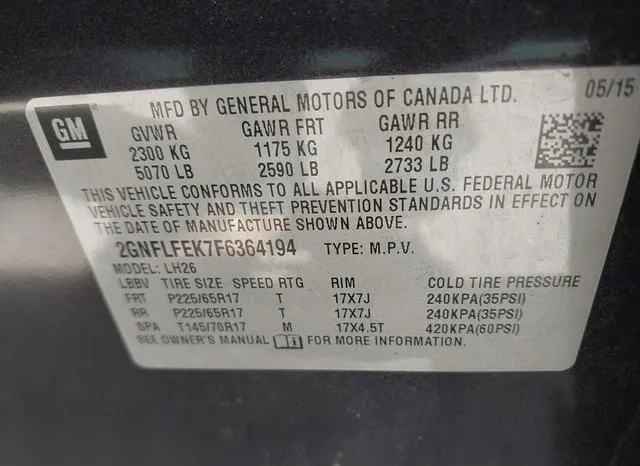 2GNFLFEK7F6364194 2015 2015 Chevrolet Equinox- 1LT 9