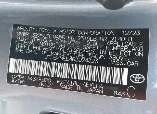 JTDB4MEE4R3024323 2024 2024 Toyota Corolla- LE 9