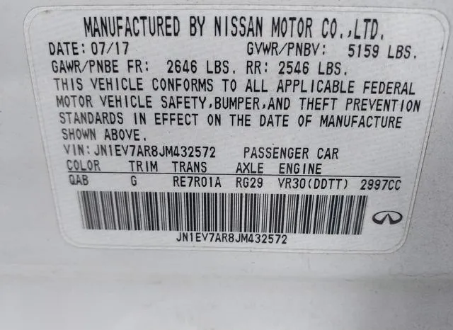 JN1EV7AR8JM432572 2018 2018 Infiniti Q50- 3-0T Luxe 9