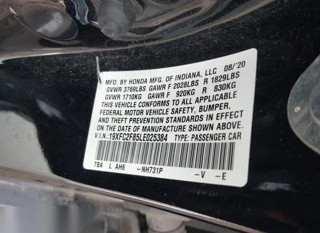 19XFC2F85LE025384 2020 2020 Honda Civic- Sport 9