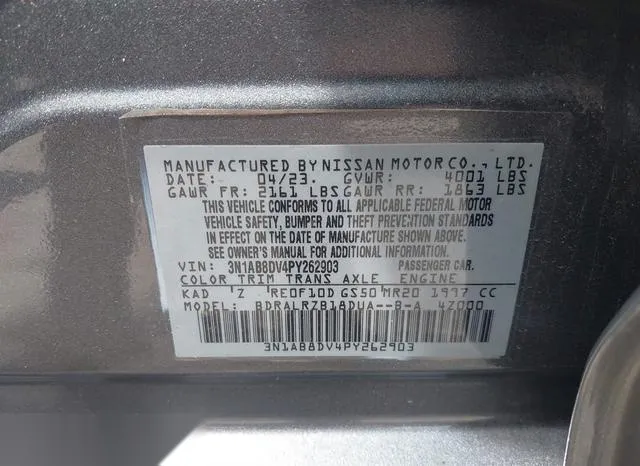 3N1AB8DV4PY262903 2023 2023 Nissan Sentra- Sr Xtronic Cvt 9