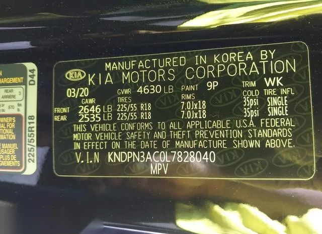 KNDPN3AC0L7828040 2020 2020 KIA Sportage- EX 9