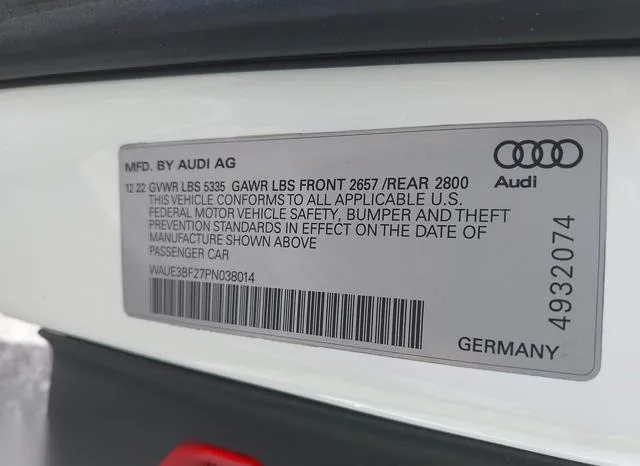 WAUE3BF27PN038014 2023 2023 Audi A6- Premium Plus 45 Tfsi Qu 9