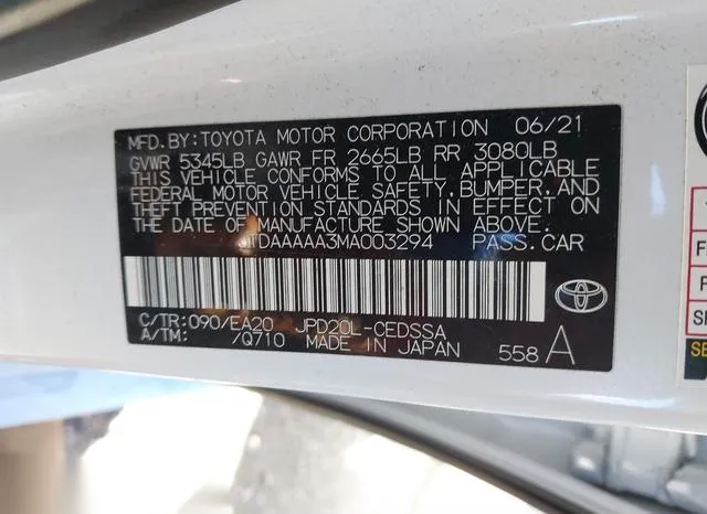 JTDAAAAA3MA003294 2021 2021 Toyota Mirai- Xle 9