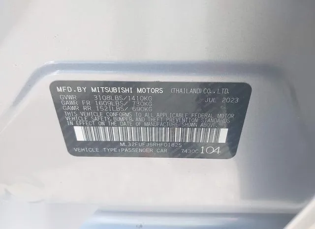 ML32FUFJ5RHF01825 2024 2024 Mitsubishi Mirage- G4 ES 9