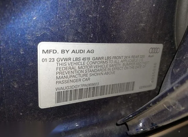 WAUG3DGY7PA069603 2023 2023 Audi S3- Premium Tfsi Quattro S 9