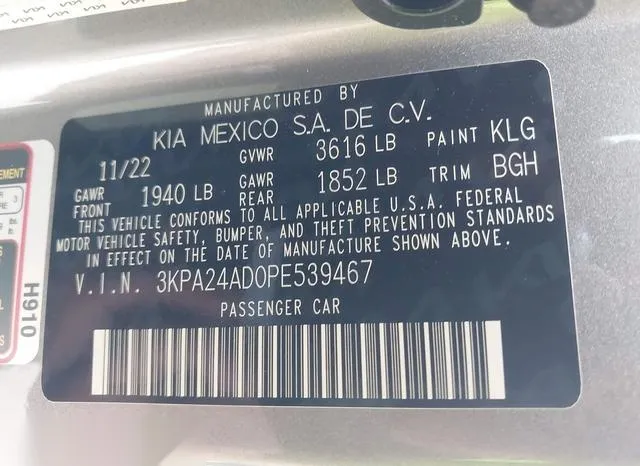 3KPA24AD0PE539467 2023 2023 KIA Rio- S 9