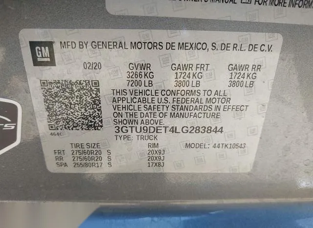 3GTU9DET4LG283844 2020 2020 GMC Sierra- 1500 4Wd  Short Box 9