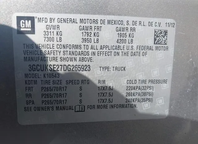 3GCUKSE27DG265923 2013 2013 Chevrolet Silverado 1500- LT 9