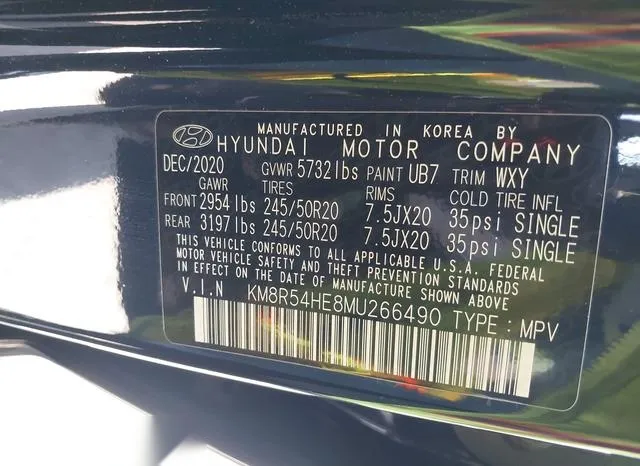 KM8R54HE8MU266490 2021 2021 Hyundai Palisade- Limited 9