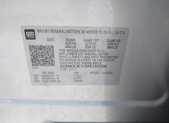 3GNAXJEV1MS160906 2021 2021 Chevrolet Equinox- Fwd 2Fl 9