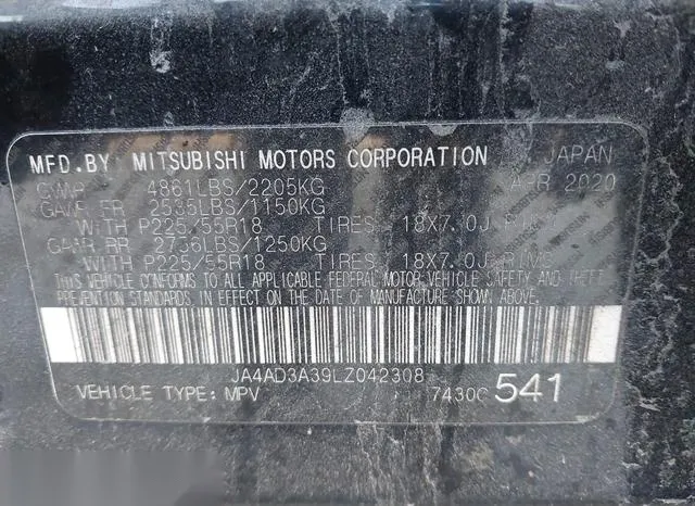 JA4AD3A39LZ042308 2020 2020 Mitsubishi Outlander- SE 2-4 9