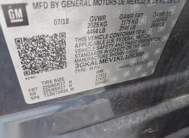 3GKALMEV1KL109309 2019 2019 GMC Terrain- Sle 9