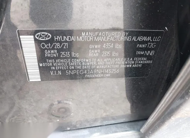 5NPEG4JA9NH145256 2022 2022 Hyundai Sonata- SE 9