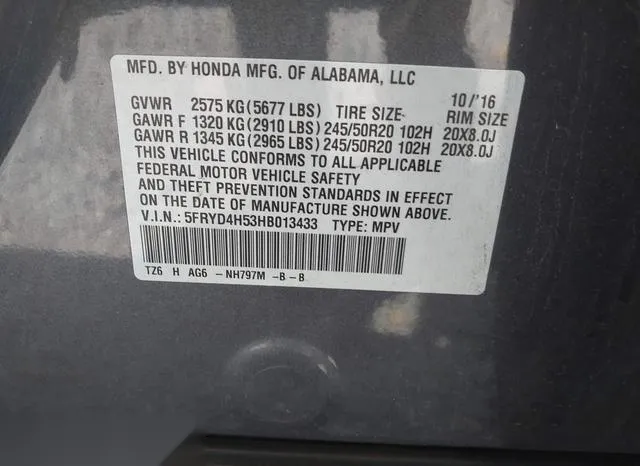 5FRYD4H53HB013433 2017 2017 Acura MDX- Technology Package 9