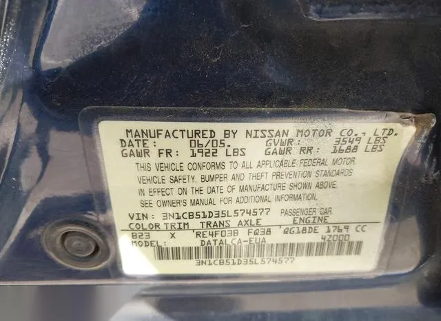 3N1CB51D35L574577 2005 2005 Nissan Sentra- 1-8 9