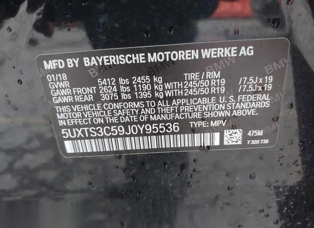 5UXTS3C59J0Y95536 2018 2018 BMW X3- M40I 9