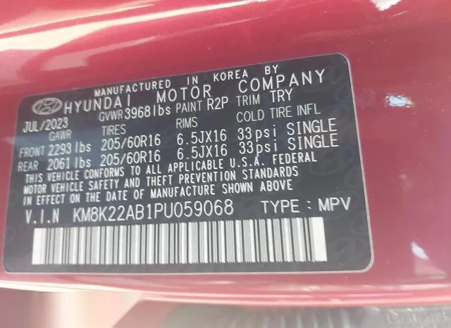 KM8K22AB1PU059068 2023 2023 Hyundai Kona- SE 9