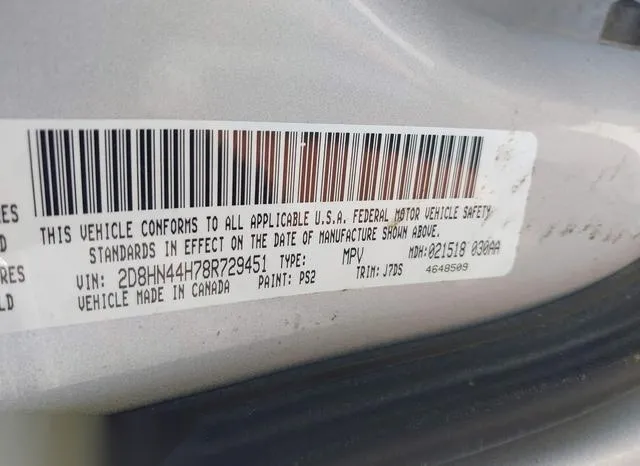 2D8HN44H78R729451 2008 2008 Dodge Grand Caravan- SE 9