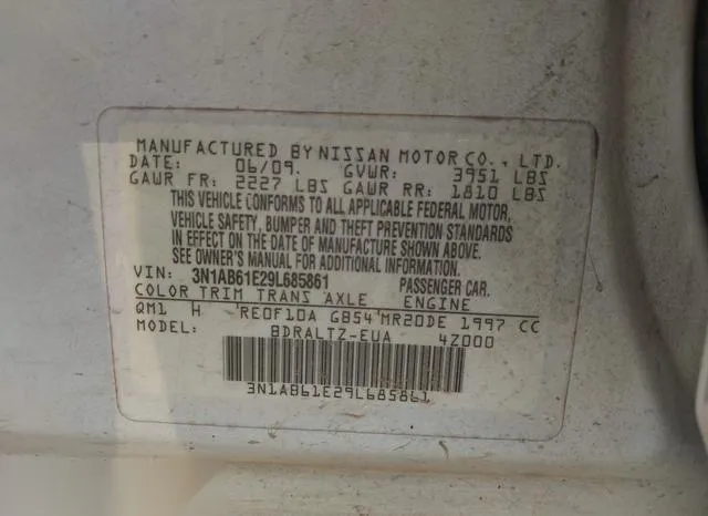 3N1AB61E29L685861 2009 2009 Nissan Sentra- 2-0S 9