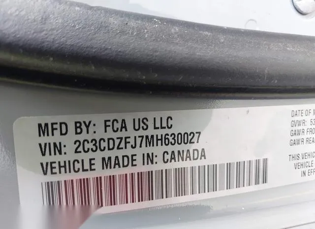 2C3CDZFJ7MH630027 2021 2021 Dodge Challenger- R/T Scat Pack 9