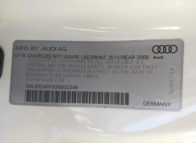 WAUM2AFH3GN002348 2016 2016 Audi A5- 2-0T Premium 9