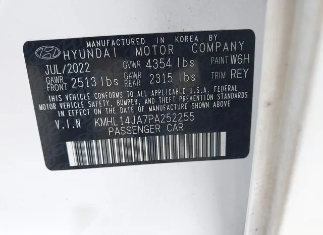 KMHL14JA7PA252255 2023 2023 Hyundai Sonata- Sel 9