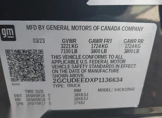 2GCUDEEDXP1136634 2023 2023 Chevrolet Silverado 1500- 4Wd 9