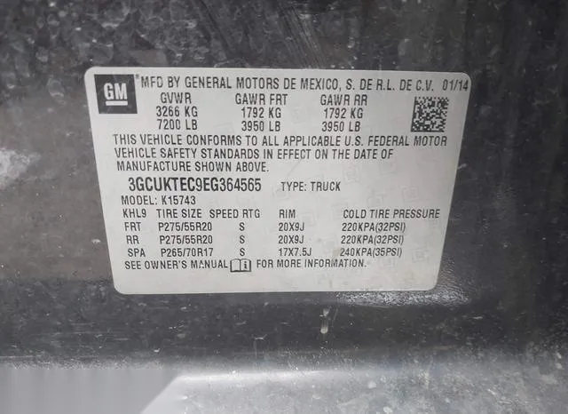 3GCUKTEC9EG364565 2014 2014 Chevrolet Silverado 1500- High 9