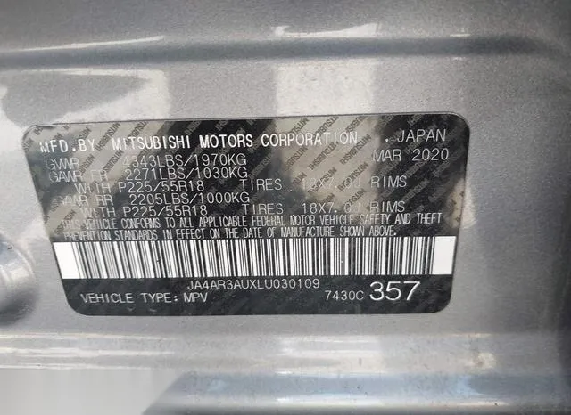 JA4AR3AUXLU030109 2020 2020 Mitsubishi Outlander- Sport 2-0 9