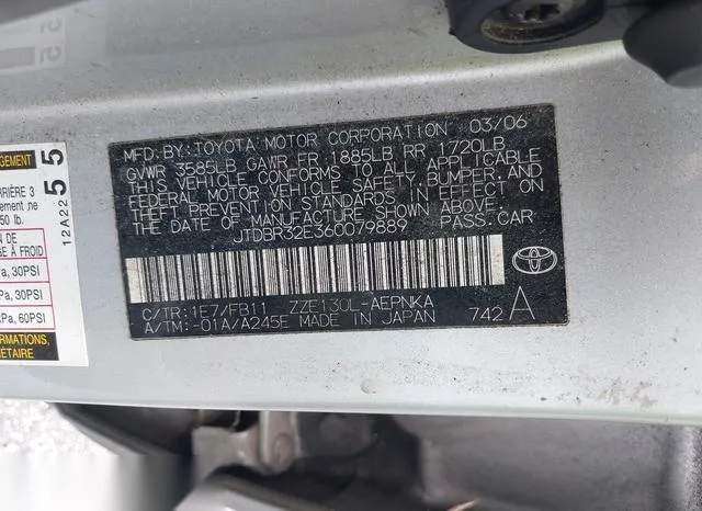 JTDBR32E360079889 2006 2006 Toyota Corolla- LE 9