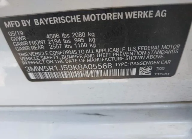 3MW5R1J59K8A05568 2019 2019 BMW 3 Series- 330I 9