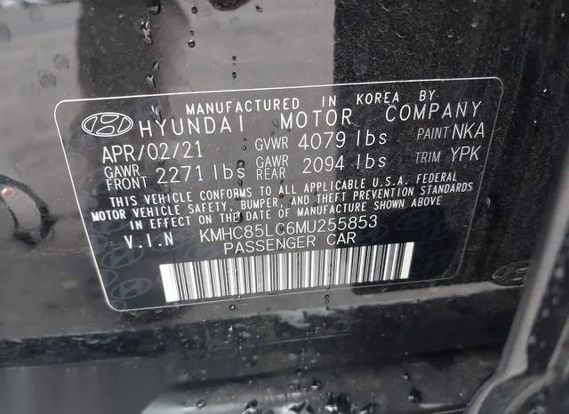 KMHC85LC6MU255853 2021 2021 Hyundai Ioniq- Hybrid Sel 9