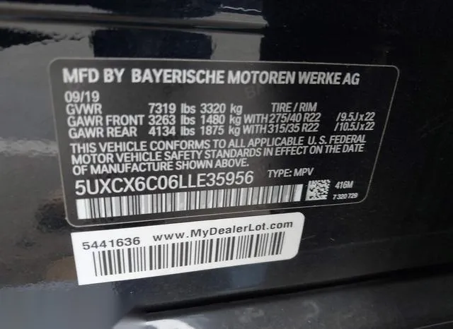 5UXCX6C06LLE35956 2020 2020 BMW X7- M50I 9