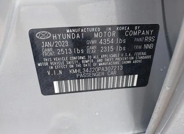 KMHL34J20PA307213 2023 2023 Hyundai Sonata- Limited 9