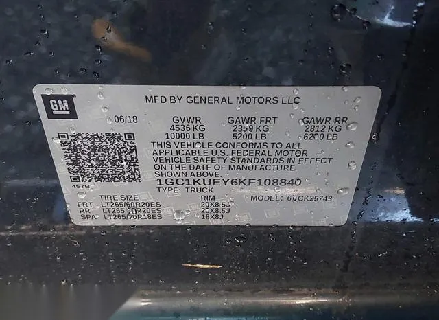 1GC1KUEY6KF108840 2019 2019 Chevrolet Silverado 2500- HD Hig 9