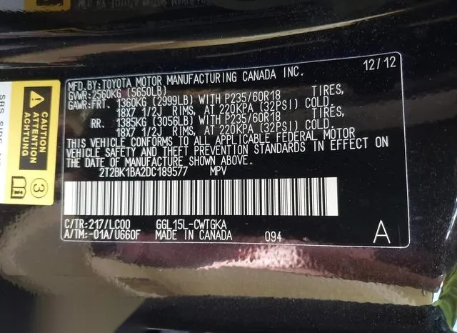 2T2BK1BA2DC189577 2013 2013 Lexus RX- 350 9