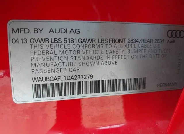 WAUBGAFL1DA237279 2013 2013 Audi S4- 3-0T Premium Plus 9