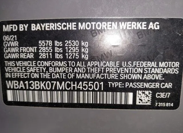 WBA13BK07MCH45501 2021 2021 BMW M550I- Xdrive 9